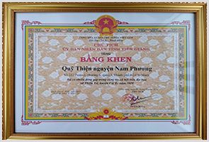 Bằng khen quỹ từ thiện